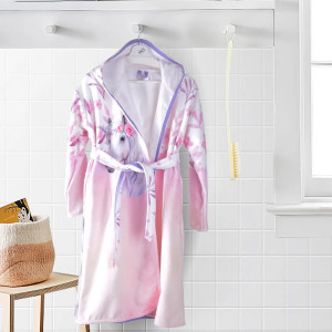 Детски халат Unicorn с качулка и DF печат – XL